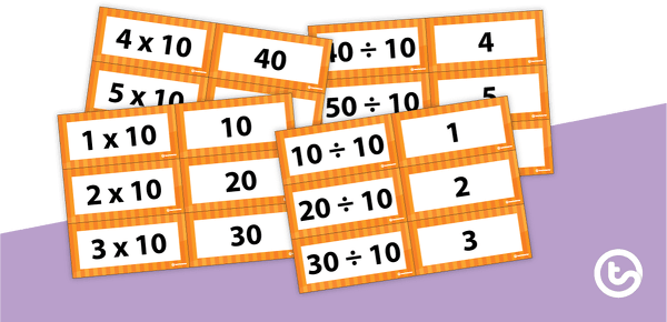 Go to Multiplication and Division Facts Flashcards - Multiples of 10 teaching resource
