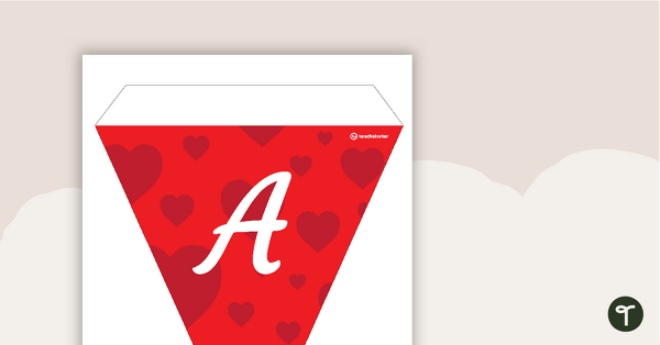 Preview image for Love Hearts – Letters and Numbers Pennant Banner - teaching resource