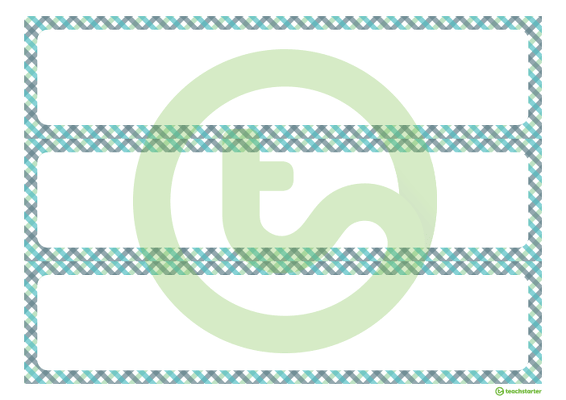 Green Tartan - Tray Labels teaching resource