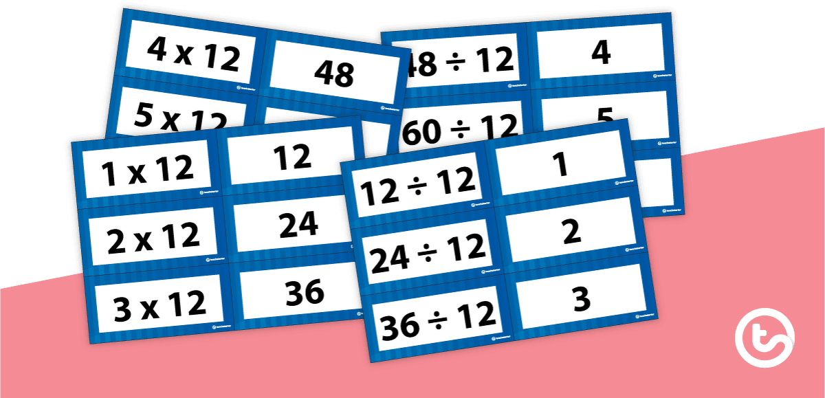 Multiplication and Division Facts Flashcards - Multiples of 12 teaching resource