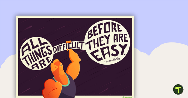 Image of All Things Are Difficult Before They Are Easy - Motivational Poster