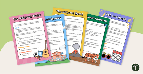 Image of 5 Informative Writing Stimulus Sheets