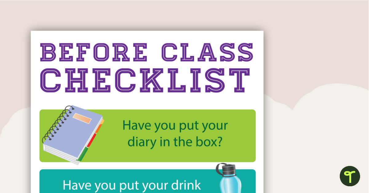 Morning Organisation Poster and Desk Checklist teaching resource