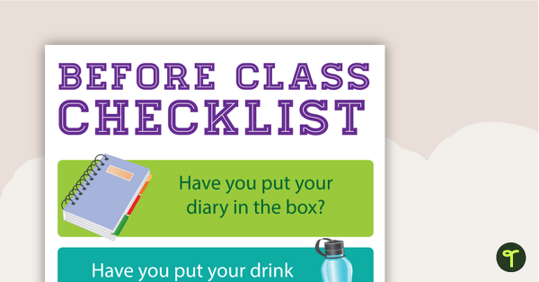 Go to Morning Organisation Poster and Desk Checklist teaching resource