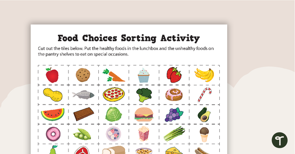Preview image for Food Choices Sorting Activity - teaching resource