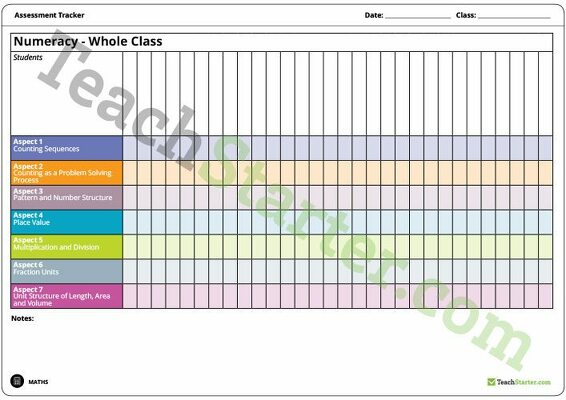 Whole Class Numeracy Assessment Tracker (NSW) teaching resource