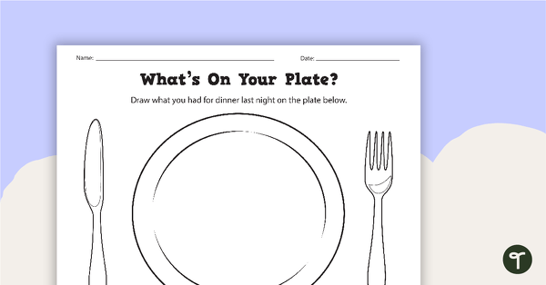 Image of What's On Your Plate Worksheet