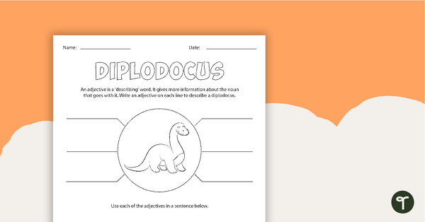 Go to Dinosaur Adjectives Worksheet teaching resource