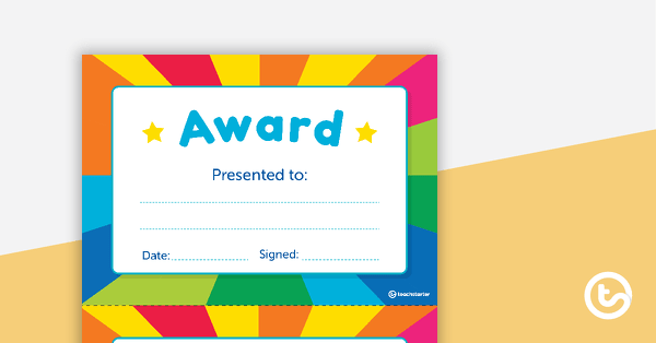 Go to Rainbow Starburst - Award Certificate teaching resource
