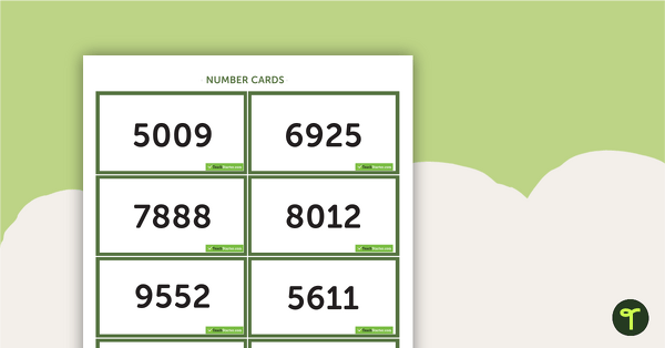 4-Digit Place Value Card Game - Race to 10 000 teaching resource