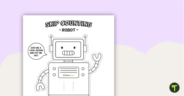 Skip Counting Robot Template teaching resource