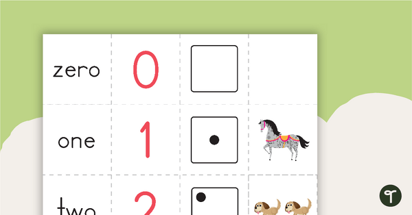 0-20 Number Matching Game teaching resource