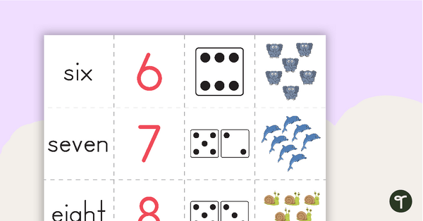 0-20 Number Matching Game teaching resource