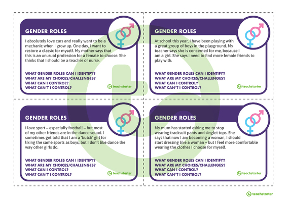 Social Strategies Gender Roles - Task Cards teaching resource