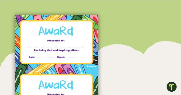 Preview image for Crayons - Award Certificate - teaching resource
