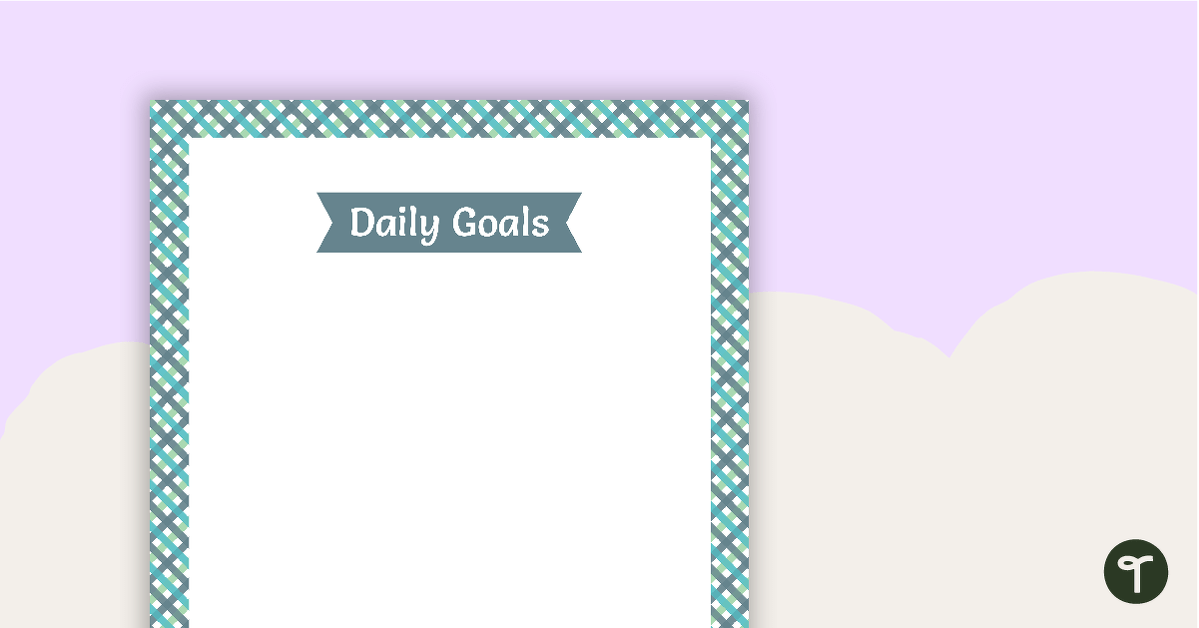 Green Tartan - Daily Goals teaching resource