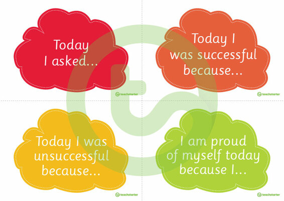 Reflective Thinking Sentence Starter Cards teaching resource