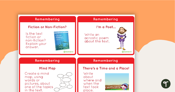 Bloom's Taxonomy Fast Finisher Task Cards - Lower Grades teaching resource