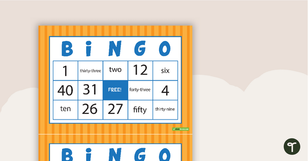 Go to Numbers 0–50 Bingo - Standard and Word Form teaching resource