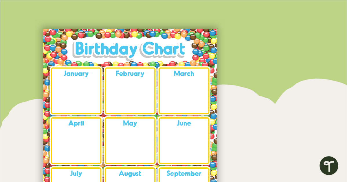 Chocolate Buttons  - Happy Birthday Chart teaching resource