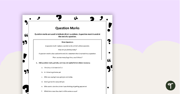 Punctuation Worksheets - Upper Elementary teaching resource