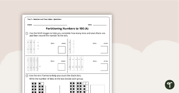 Number and Place Value Worksheets - Year 1 teaching resource