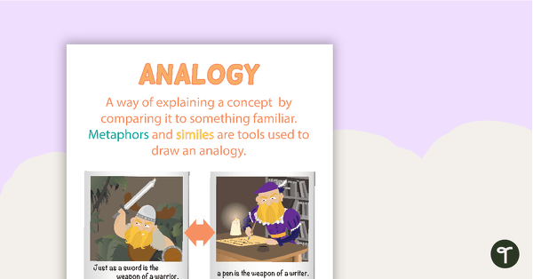Analogy- Literary Technique Poster teaching resource