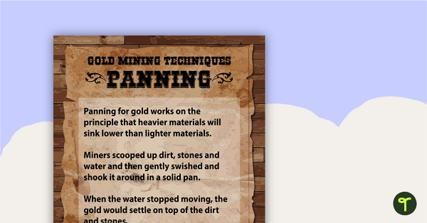 Preview image for Gold Mining Methods - teaching resource