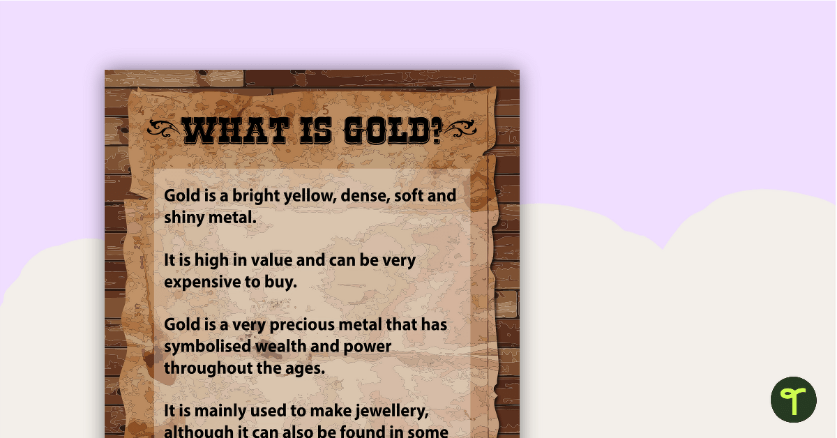 What is Gold Poster teaching resource