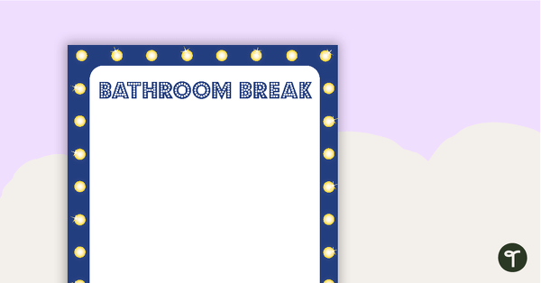 Hollywood - Bathroom Break Poster teaching resource