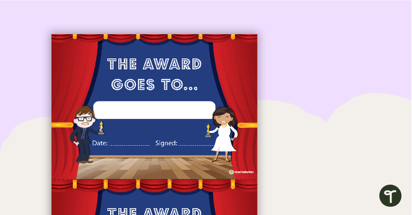 Go to Hollywood - Award Certificate teaching resource
