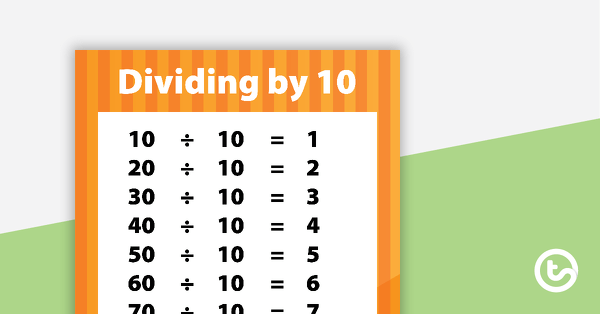 Preview image for Division Facts Poster - Dividing by 10 - teaching resource