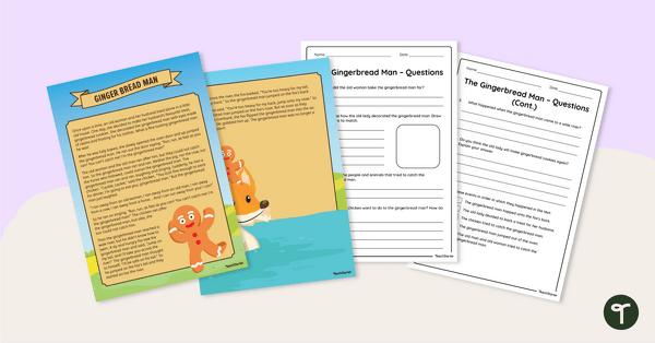 Image of The Gingerbread Man - Comprehension Worksheet