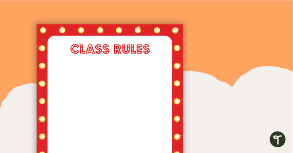Hollywood - Class Rules teaching resource