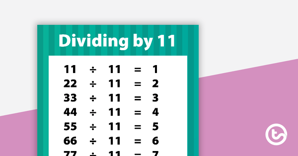 Preview image for Division Facts Poster - Dividing by 11 - teaching resource