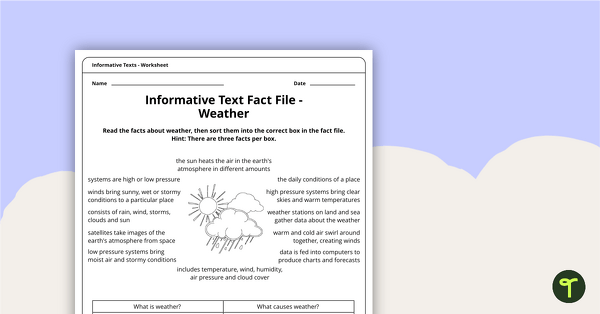 Go to Informative Texts Writing Task - Weather teaching resource