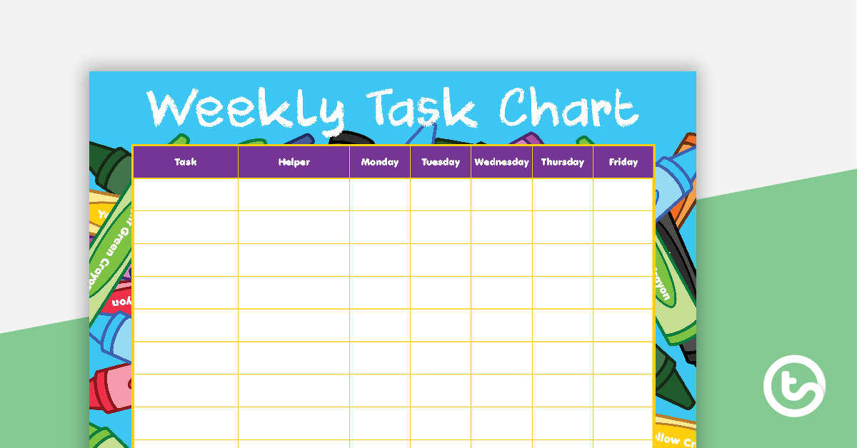 Crayons - Weekly Task Chart teaching resource