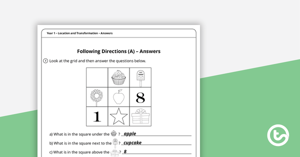 location and transformation worksheets year 1 teach starter