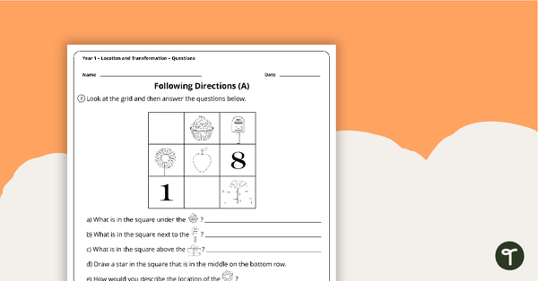 Preview image for Location and Transformation Worksheets - Year 1 - teaching resource