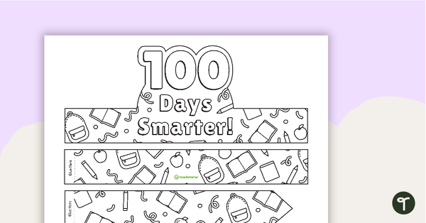 100 Days Smarter Hat Template teaching resource
