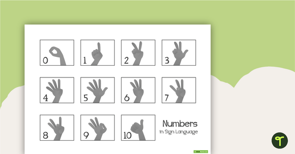 American Sign Language - Numbers 0–10 teaching resource