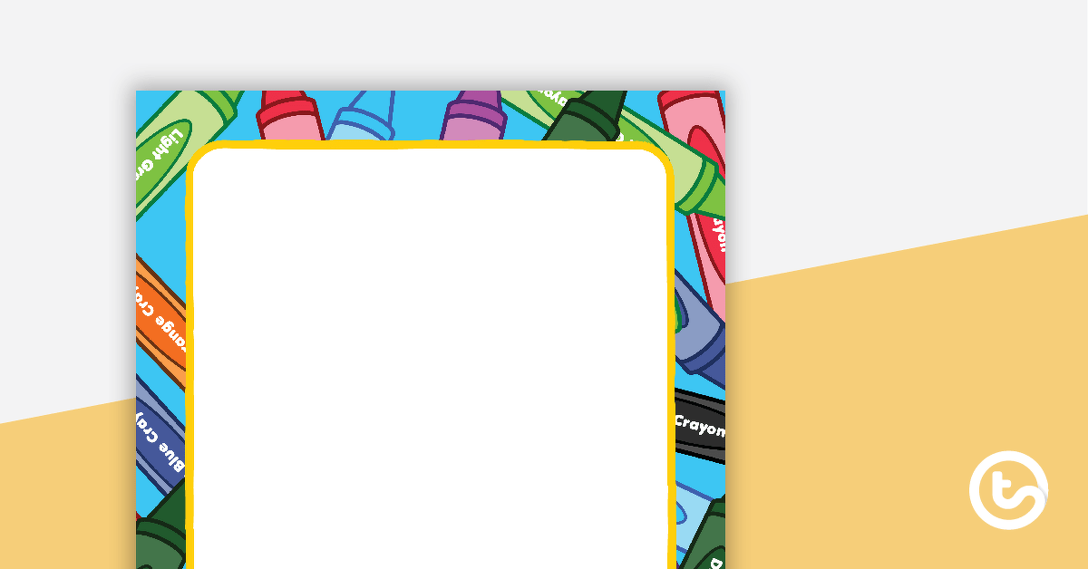 Crayons - Portrait Page Borders teaching resource