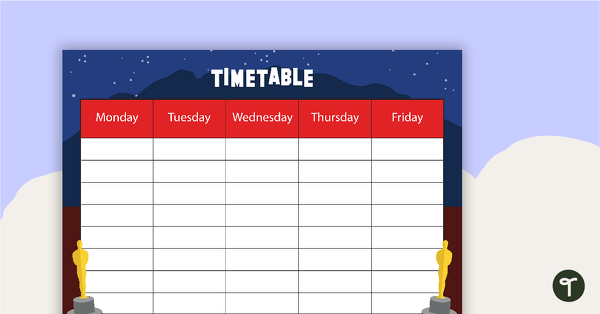Hollywood - Weekly Timetable teaching resource