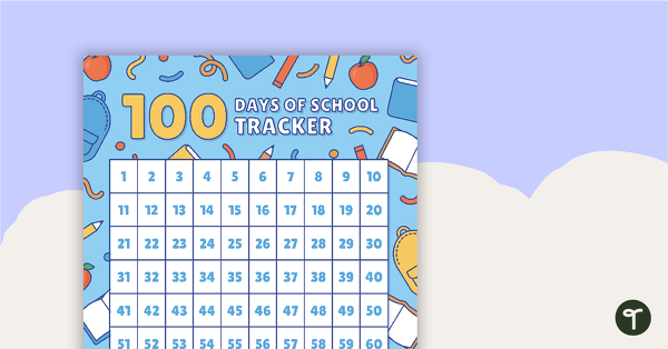 100 Days of School Tracker Poster teaching resource