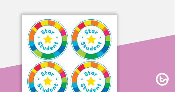Go to Rainbow Starburst - Star Student Badges teaching resource