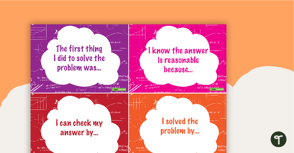 Go to Maths Thinking Sentence Starter Cards teaching resource