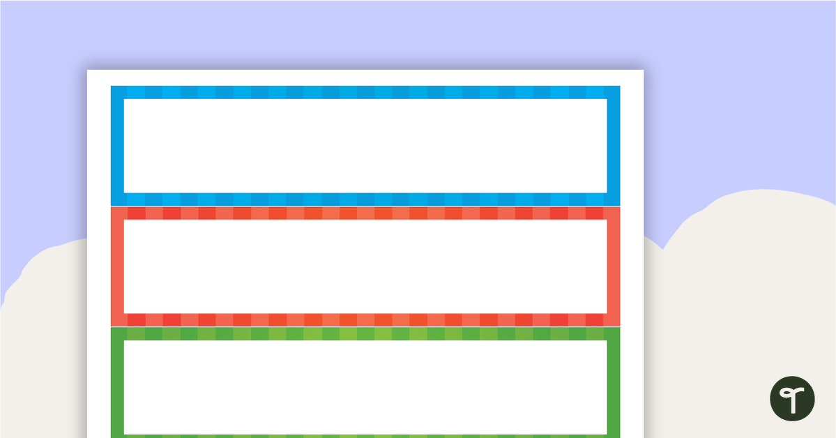 Stripes - Tray Labels teaching resource