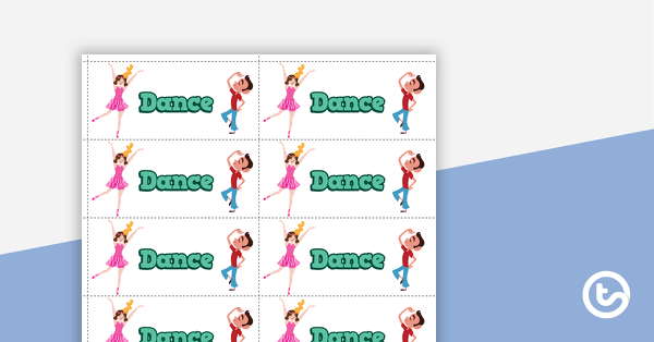 Preview image for Book Labels - Dance - teaching resource