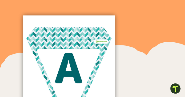 Go to Teal Chevron - Letters and Numbers Bunting teaching resource