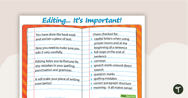 Preview image for Editing Poster - teaching resource